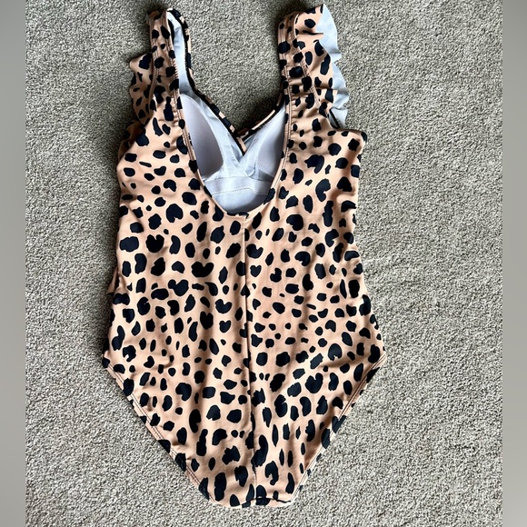 Marina West Leopard Ruffle Faux Wrap one piece swimsuit. Size medium - Picture 5 of 5